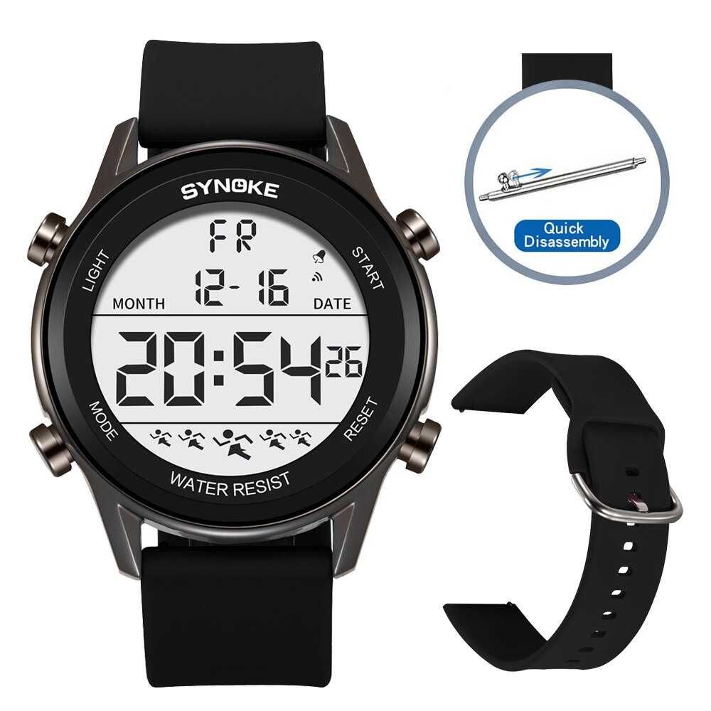 Zegarek elektroniczny LED cyfrowy Synoke sportowy wodoszczelny WR50m