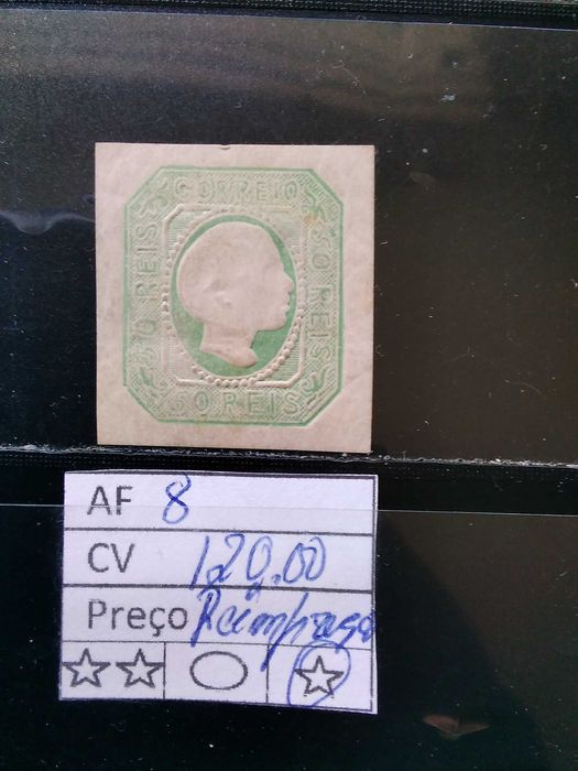 1855 D° Pedro V Cabelos Lisos MLH * Reimpressão