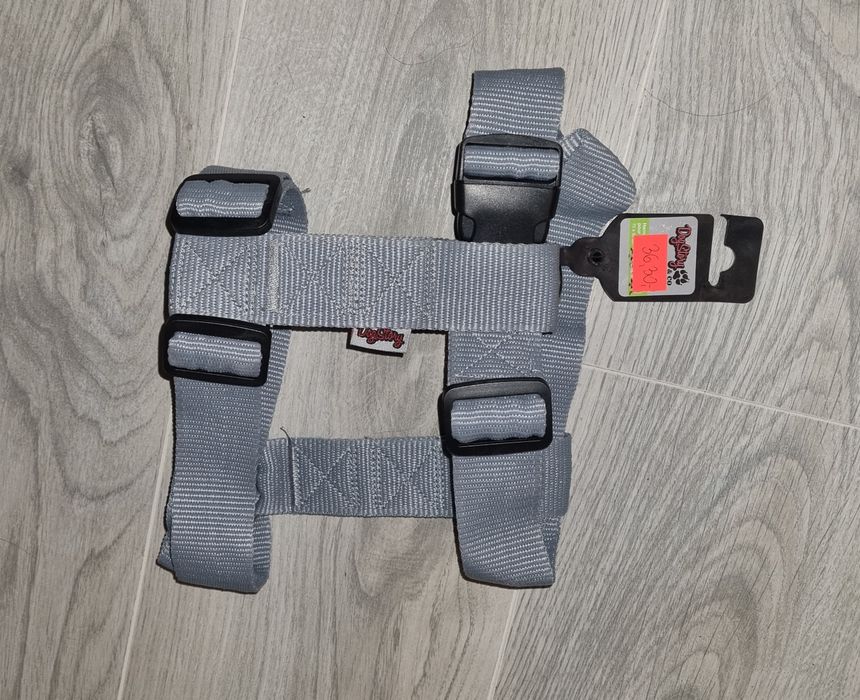 Szelki dla psa XL 70-90cm szerokie szare Love Story