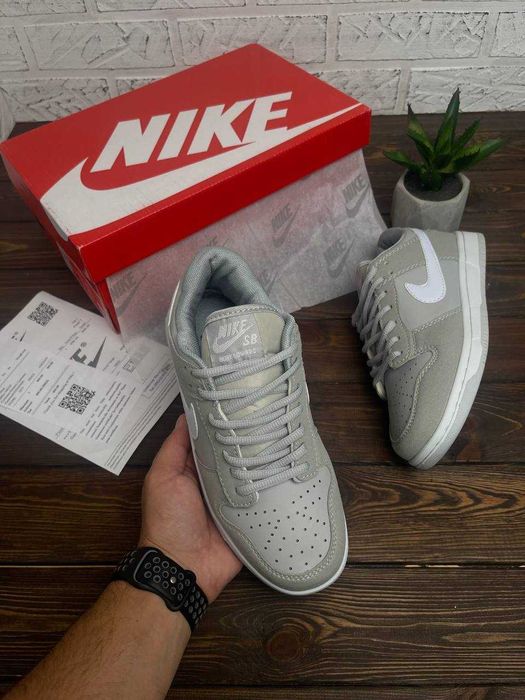 ЗНИЖКА‼️40 (25,5 см) Nike SB Dunk Grey білі кеди найк сб сірі нові