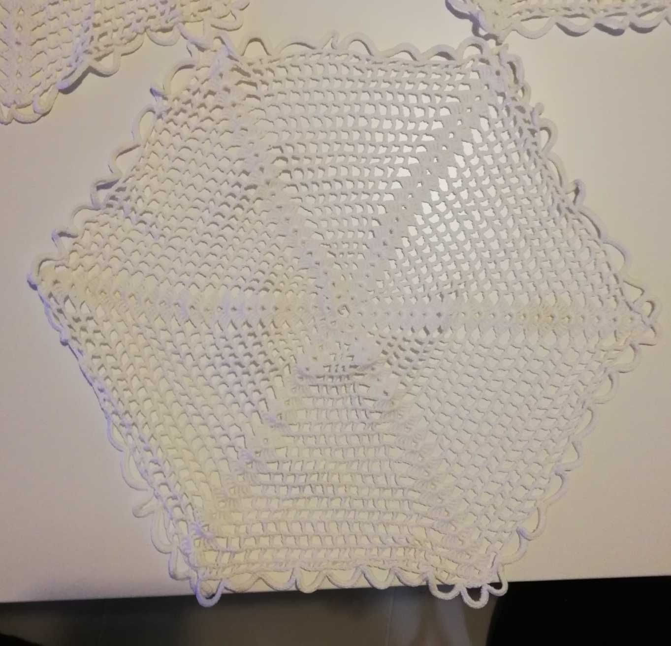 Conjunto 3 peças croché branco