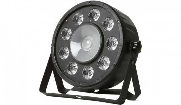 Reflektor Mocny PAR LED 9 x 10W + 1 x 30W RGB DMX Mix kolor Stroboskop
