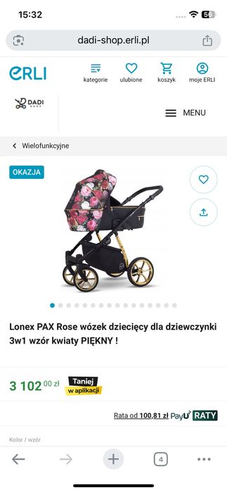 Sprzedam wózek 3 w 1 firmy Lonex pax rose