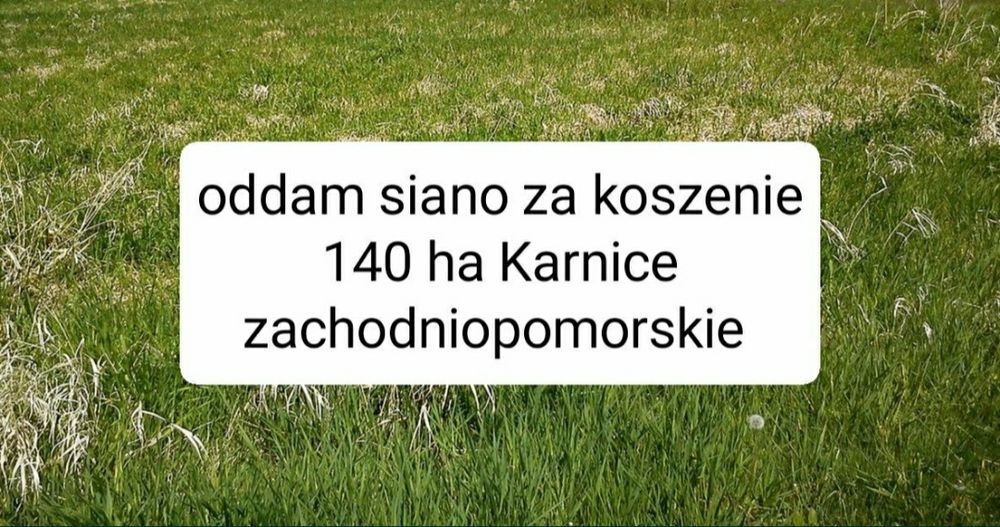 Oddam siano za skoszenie łąk, siano za pokos