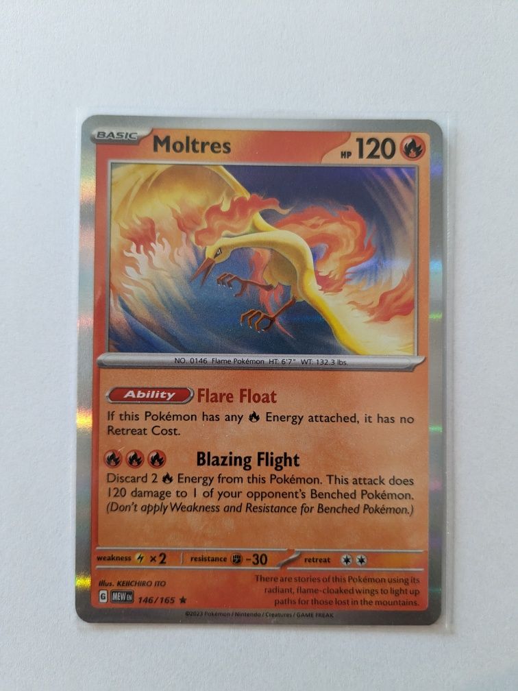 Karta Pokemon Moltres 146/165 Mew 151