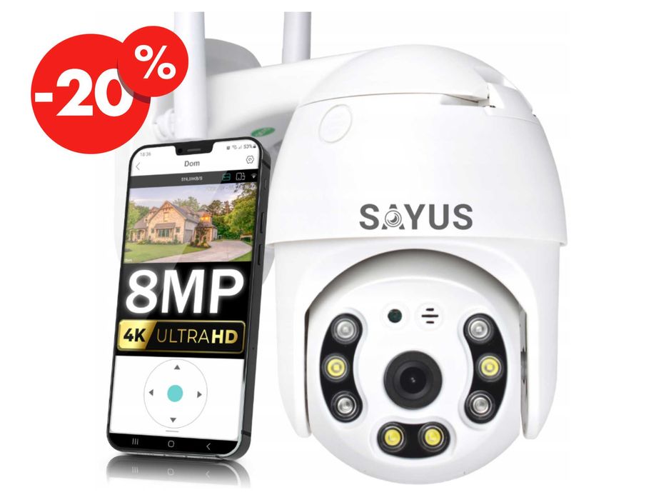 Kamera Zewnętrzna Ultra HD 8MP 4K WiFi Obrotowa Zoom 6x 4k - OKAZJA