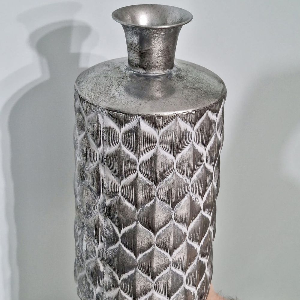 Dijk: wazon butelka srebrny 38cm