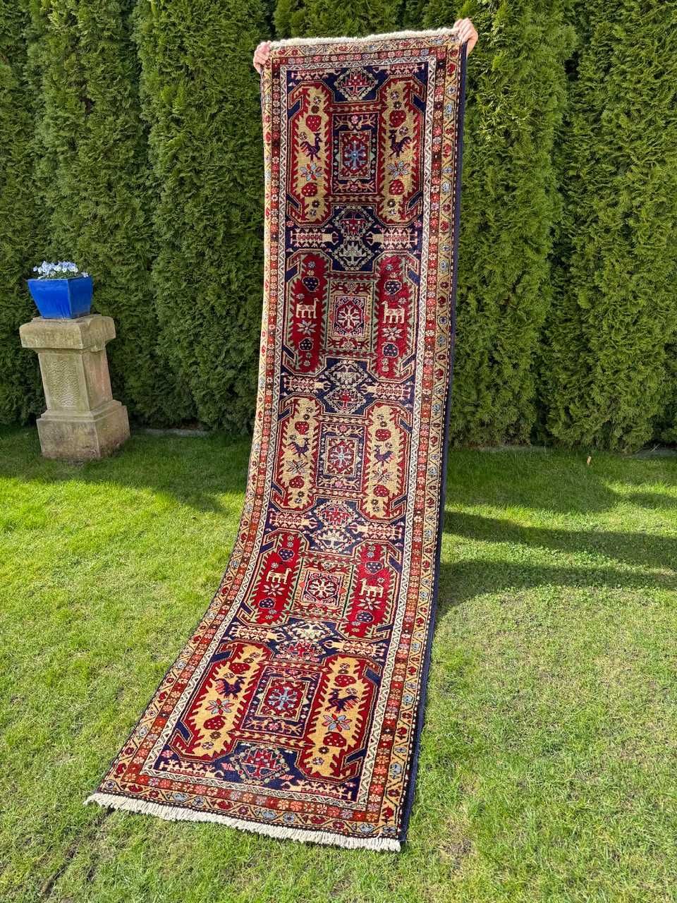Kaszmirowy dywan chodnik perski Iran Ardebil 320x83 galeria 12 tyś