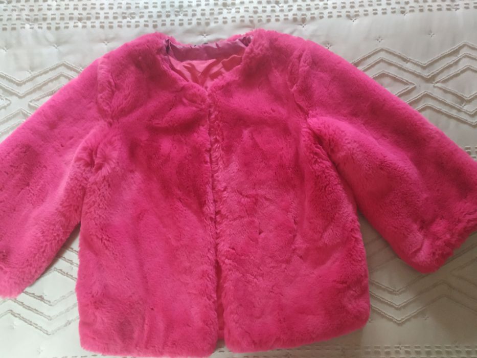 Casaco de pelo cor de rosa