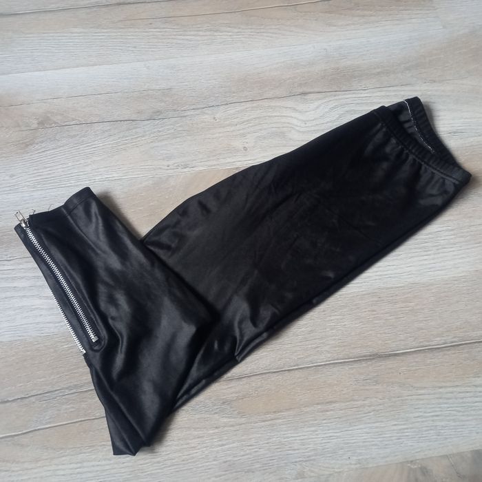 Getry legginsy czarne cienkie zamek roz S/M 36/38