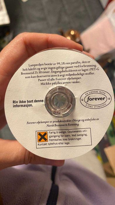 Масляная лампа Forever с пластмассовым контейнером