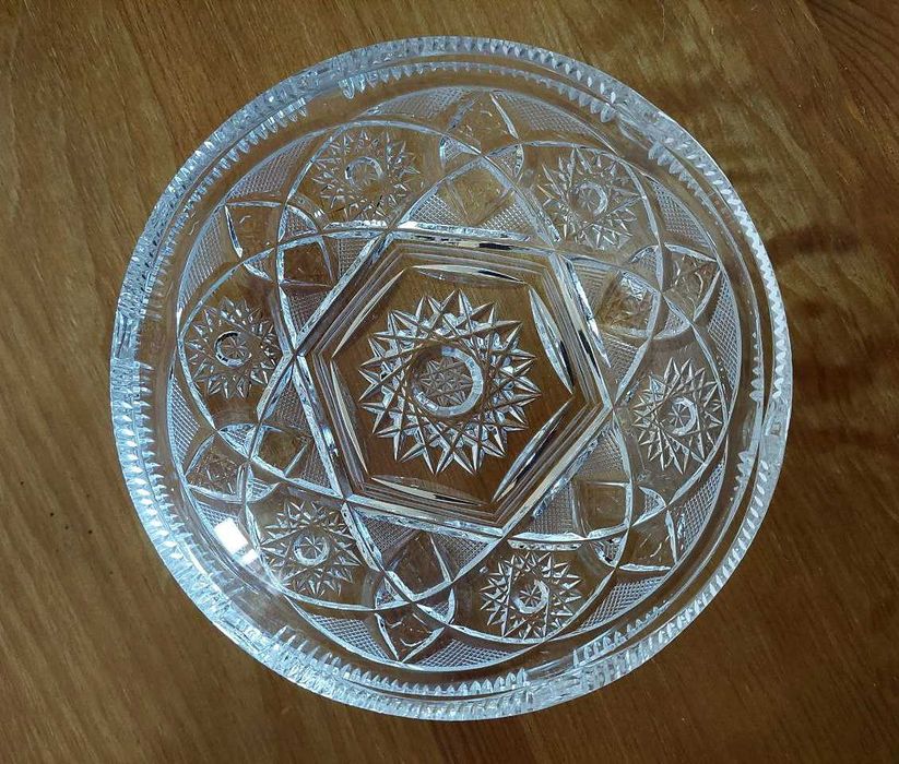 Kryształowa miseczka, mała patera na czekoladki, ciasteczka PRL