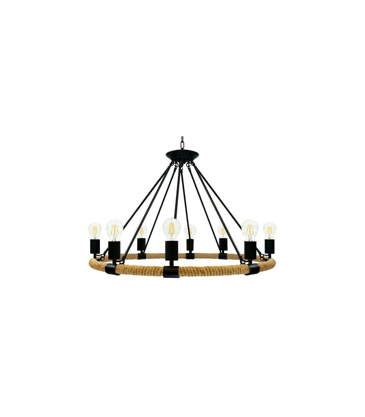 Żyrandol Rope Arthur lampa wisząca rustykalna boho loft lina