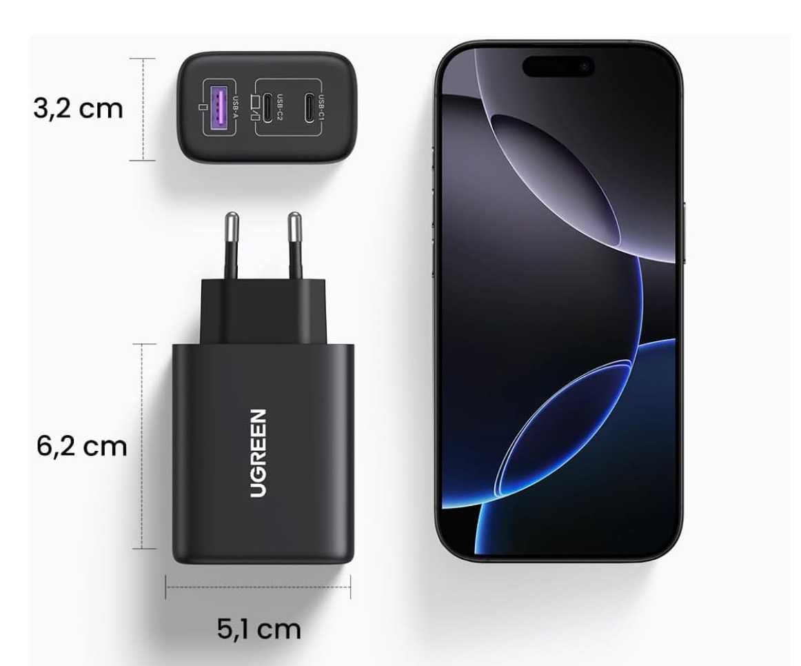 Szybka Ładowarka USB-C UGREEN 65 W iPhone 16/Pro Max/ Galaxy S24 Ultra