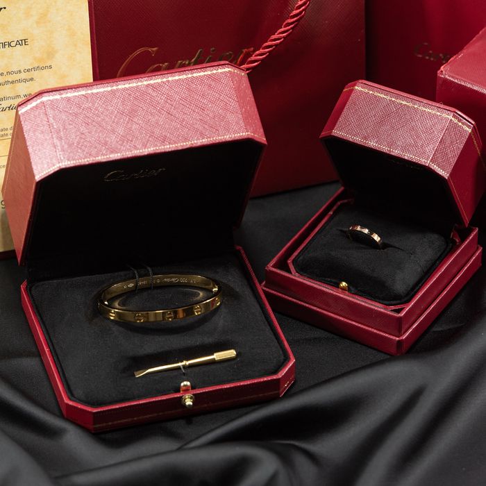 Набір прикрас Cartier Love | браслет та каблучка