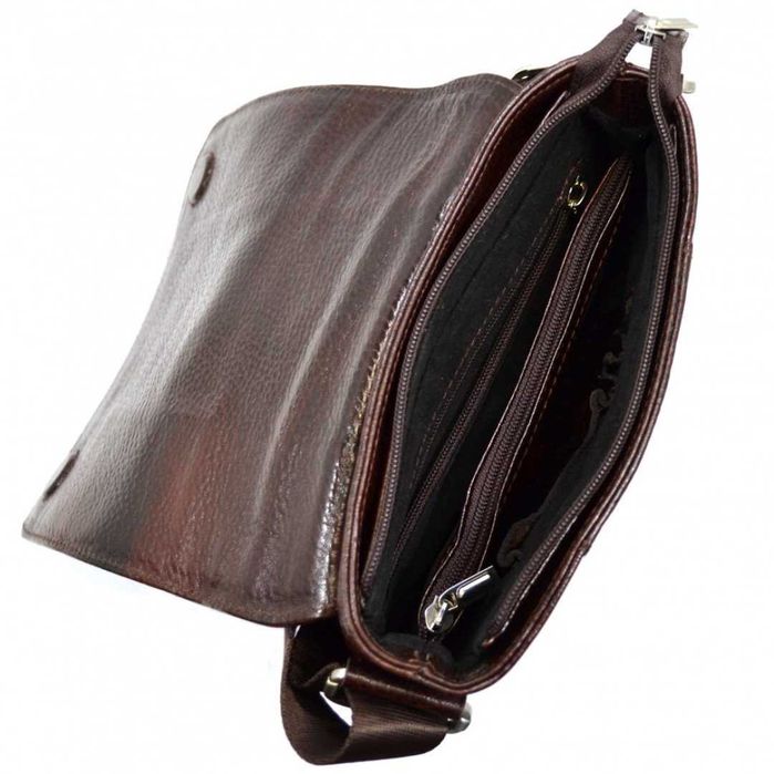 Чоловіча шкіряна сумка-месенджер DESISAN коричнева