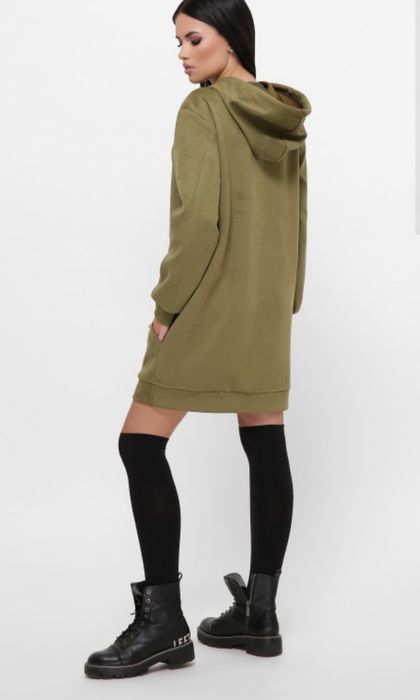 Платье-Худи из экозамши