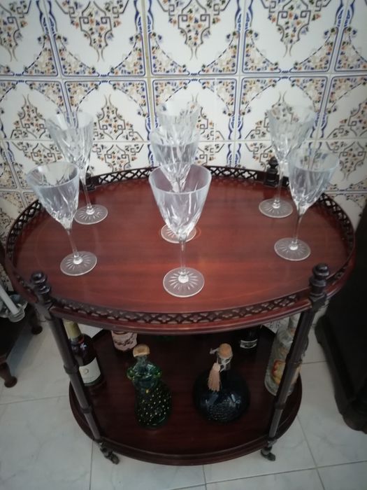 Mesa Apoio Bar Antigo C Rodas