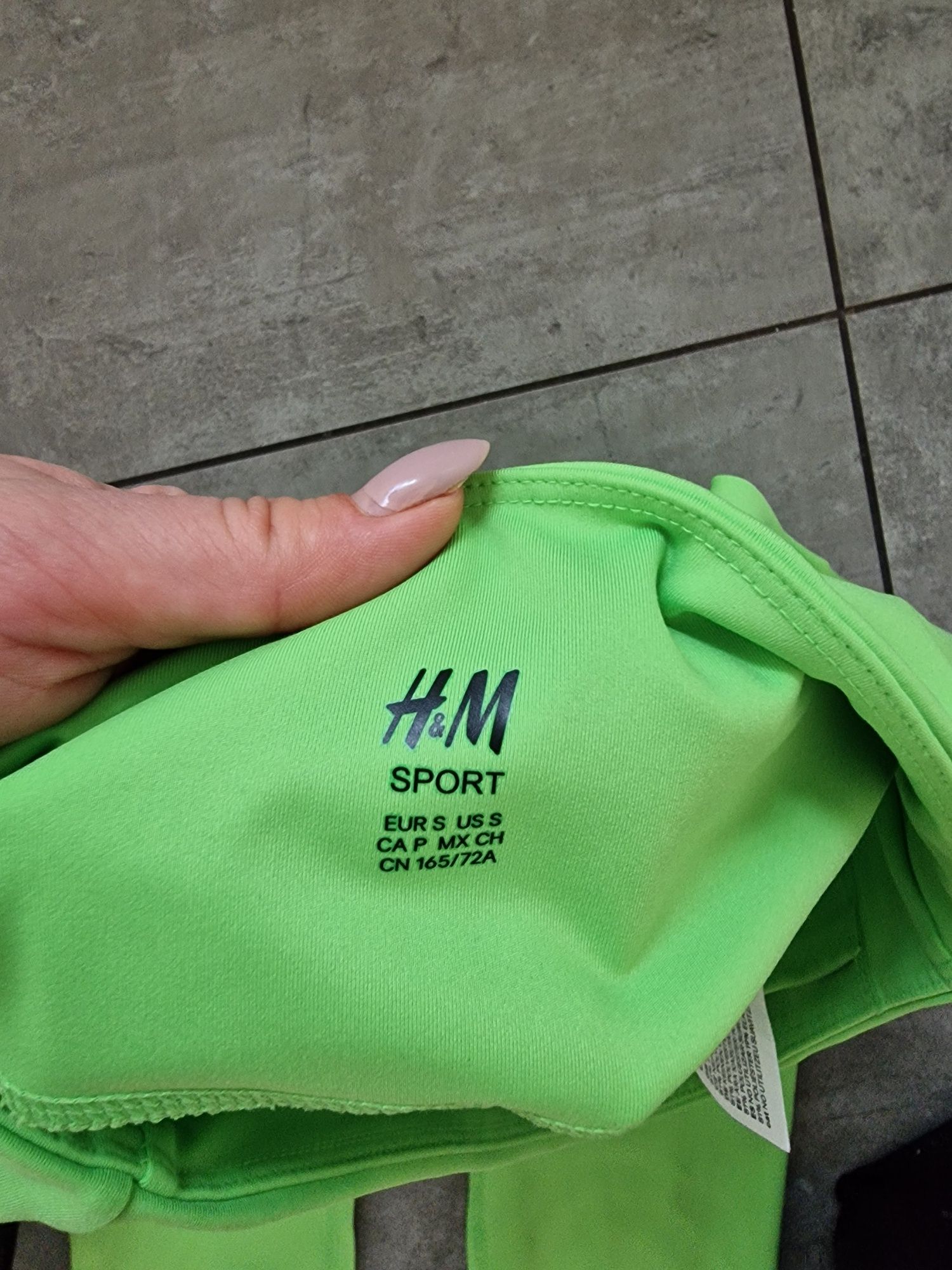 H&M legginsy sportowe treningiwe limonka neonowe 36 S
