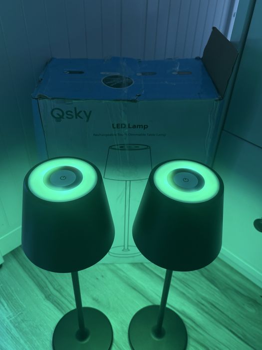Qsky lampa lampki stołowa LED 2 sztuki akumulatorowa
