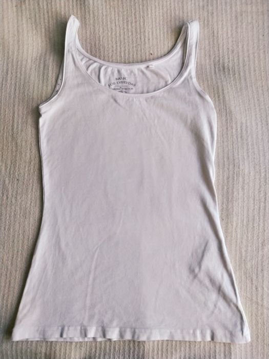 Biała koszulka damska na ramiączkach, rozmiar 34