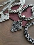 Срібний набір ланцюжок+хрестик, цепочка серебро+крестик набор мужской