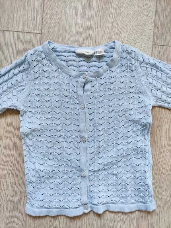 Niebieski ażurowy sweterek kardigan 86