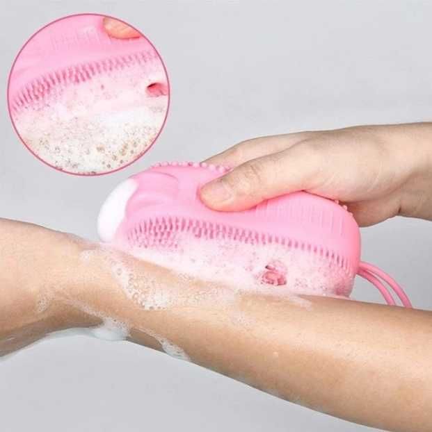 Двухсторонняя силиконовая мочалка массажная для тела Bath Brush