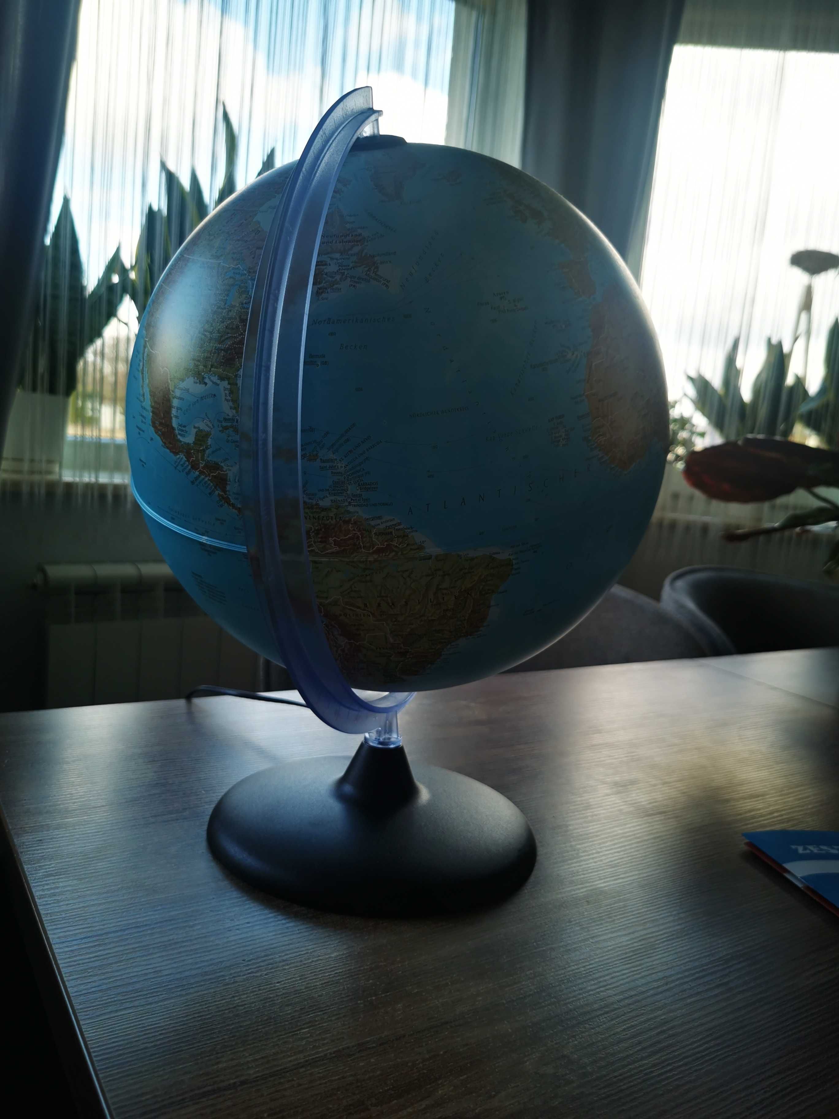 Globus duży, podświetlany, lampka, nowy.