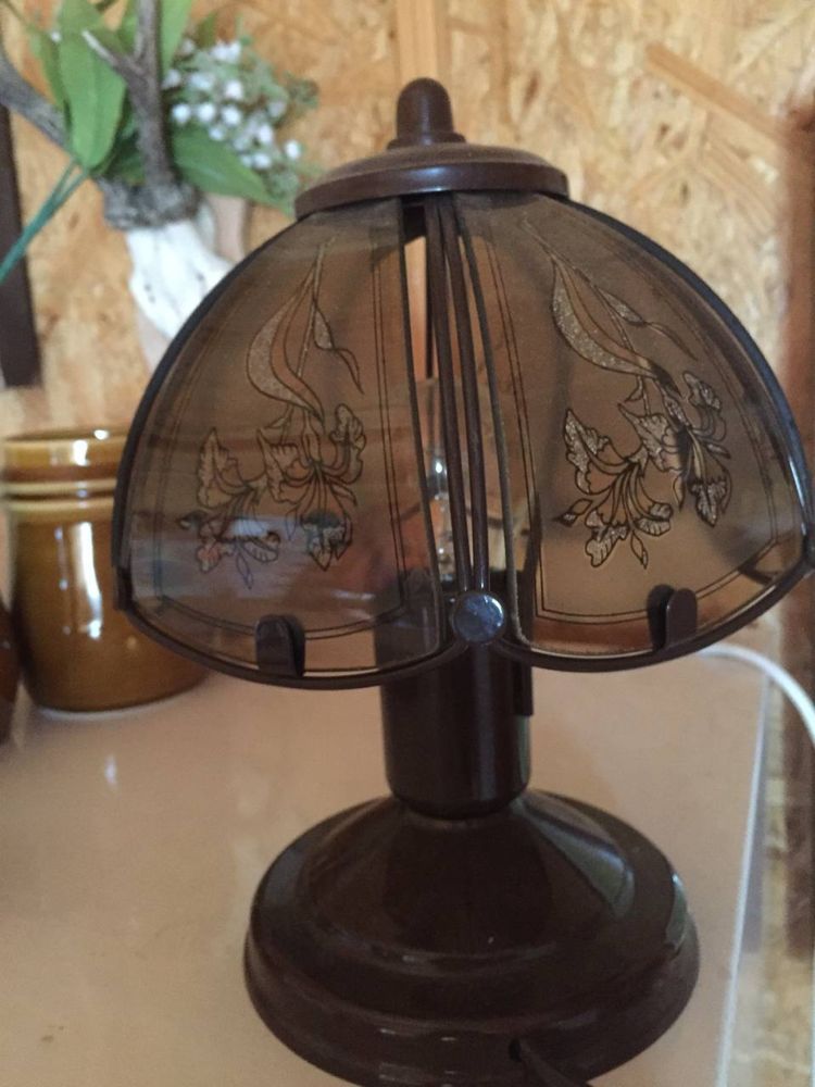 Zestaw lamp szkło malowane wisząca i stojąca