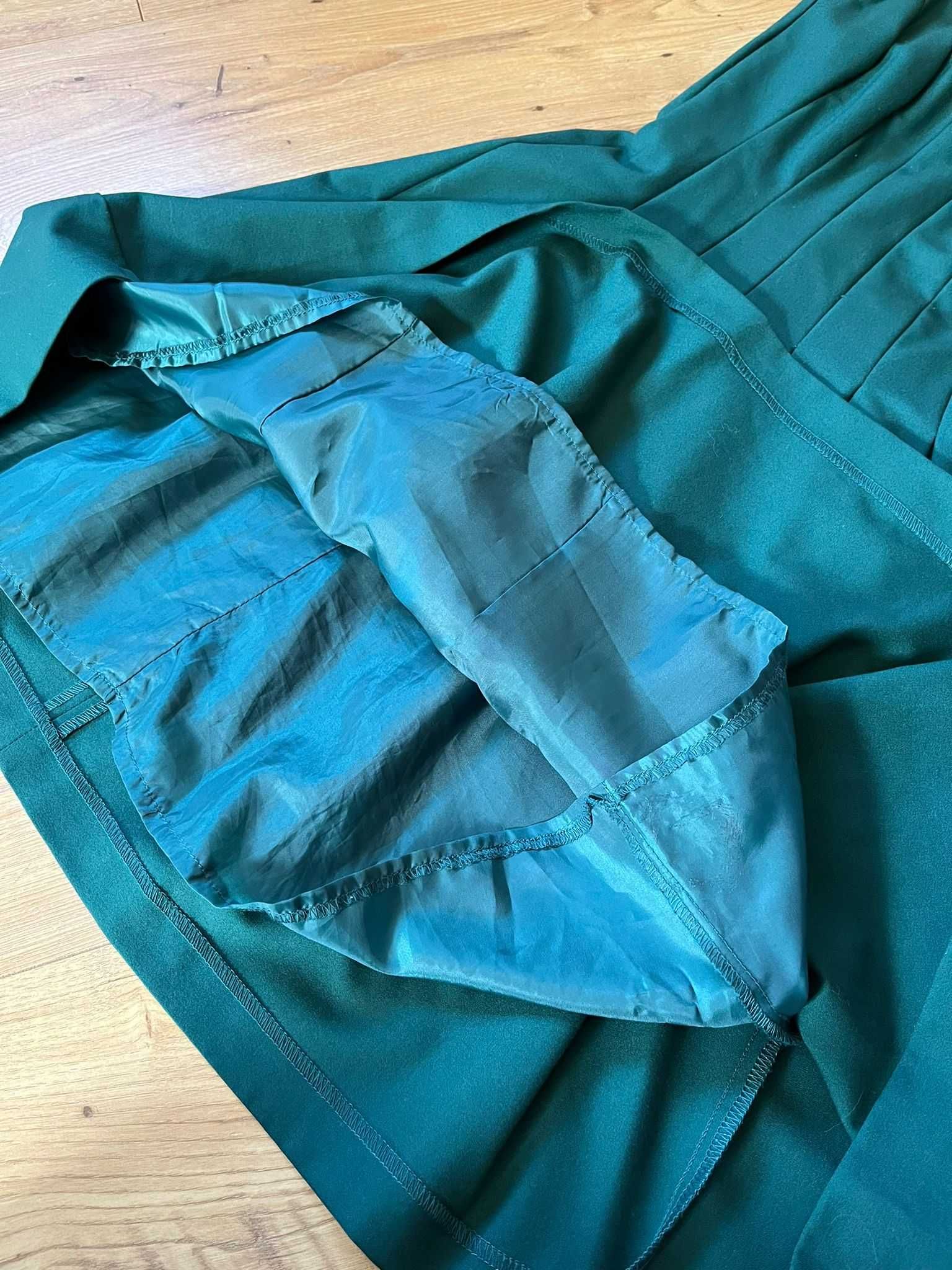 Sukienka do kolan, mohito butelkowa zieleń studniówka bal wesele 34/XS
