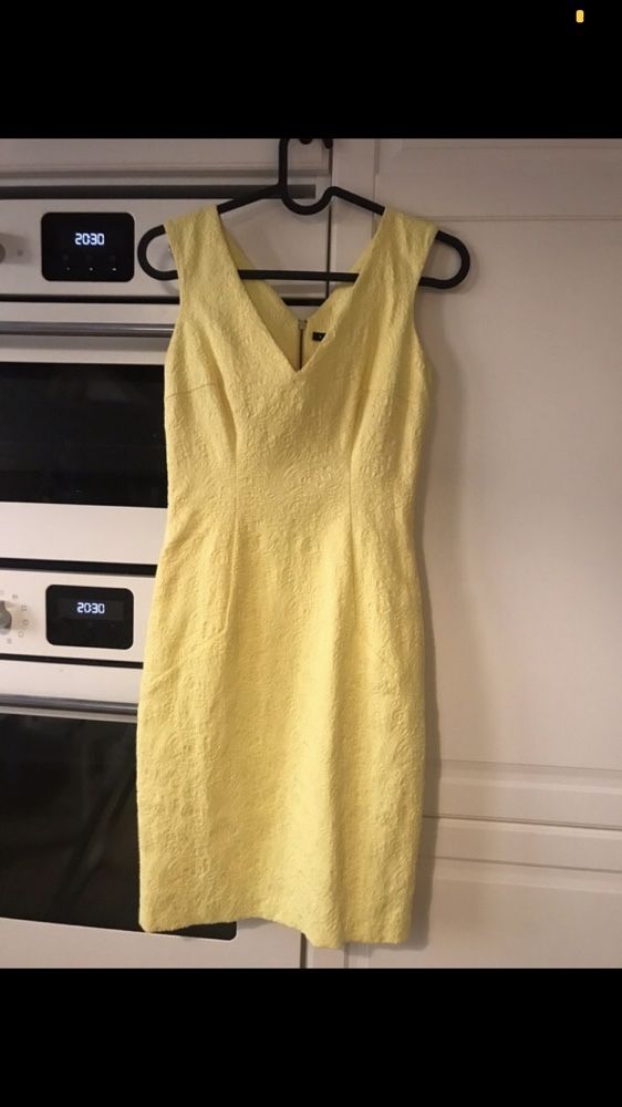 Sukienka mini mohito żółta dopasowana żakardowa xs