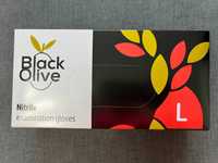 Rękawiczki nitrylowe bezpudrowe czarne Black Olive rozmiar L 100 sztuk