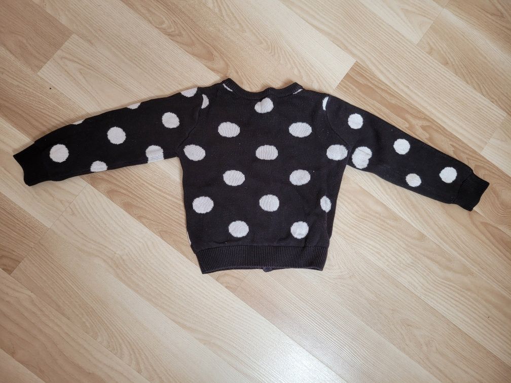 Sweterek rozpinany dla dziewczynki  r.98, Sweterek w kropeczki