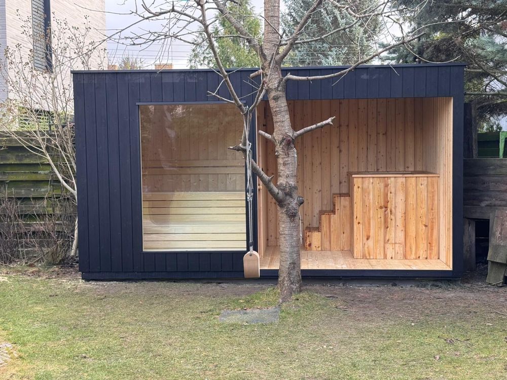 Sauna ogrodowa zewnetrzna Modrzew Huum Harvia