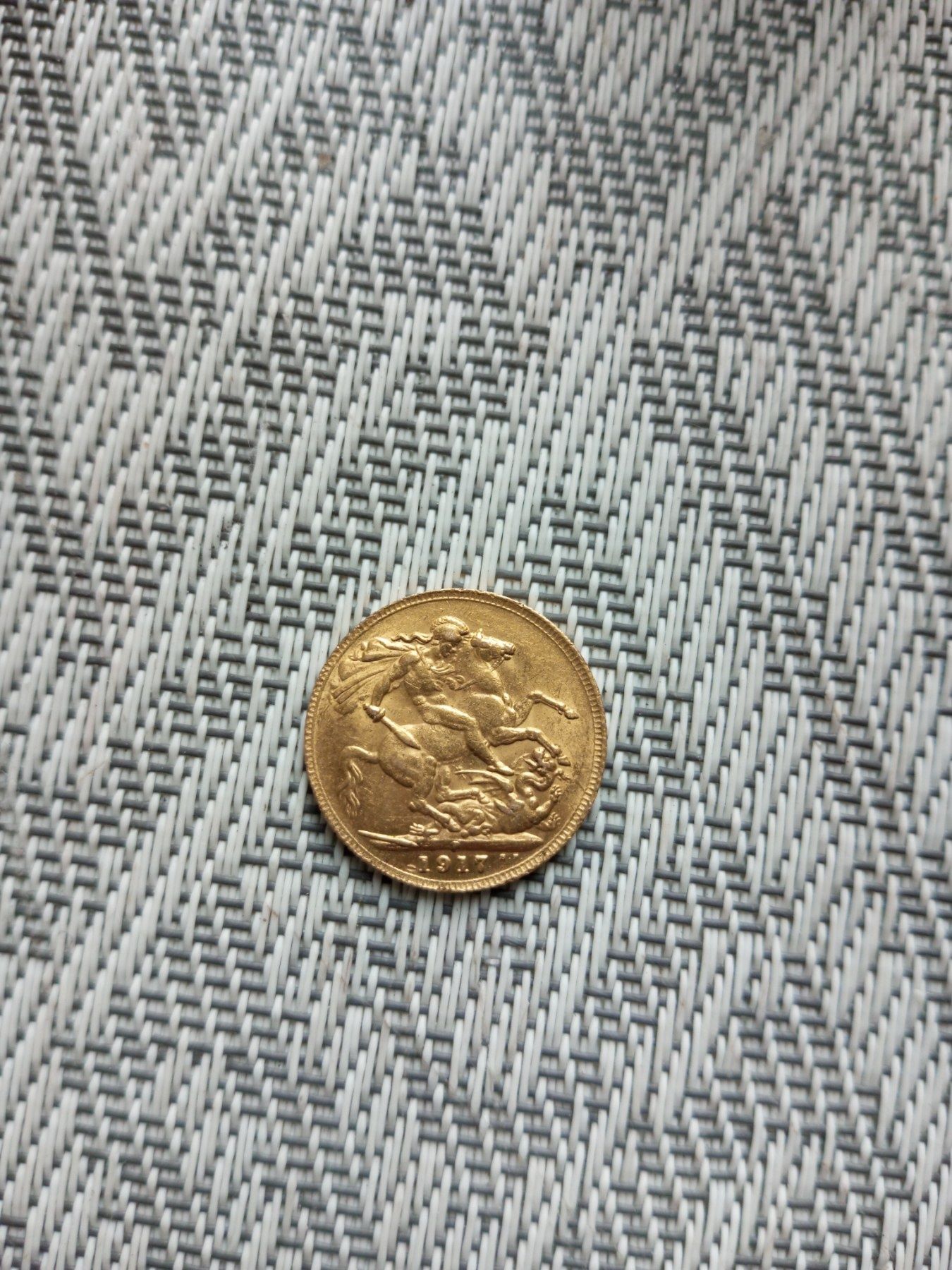 Золотая монета 1 соверен/фунт 1917, Великобритания,Эдуард VII