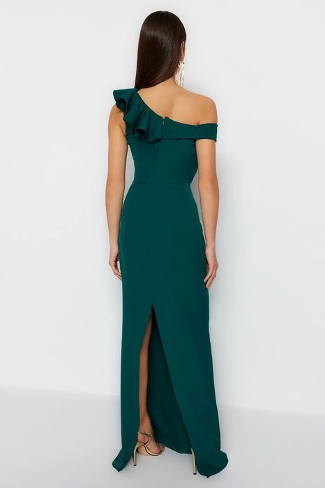 Trendyol 42 Xl Sukienka Zielona Maxi Wieczorowa H16480