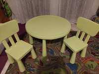 Mammut ikea stolik krzesełka zielone