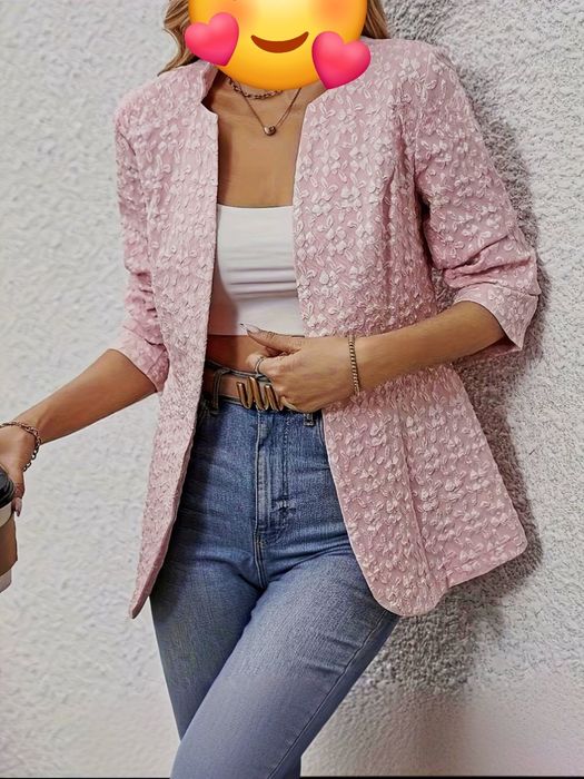 Piękna jasnoróżowa marynarka print rozmiar 46/48 super stan