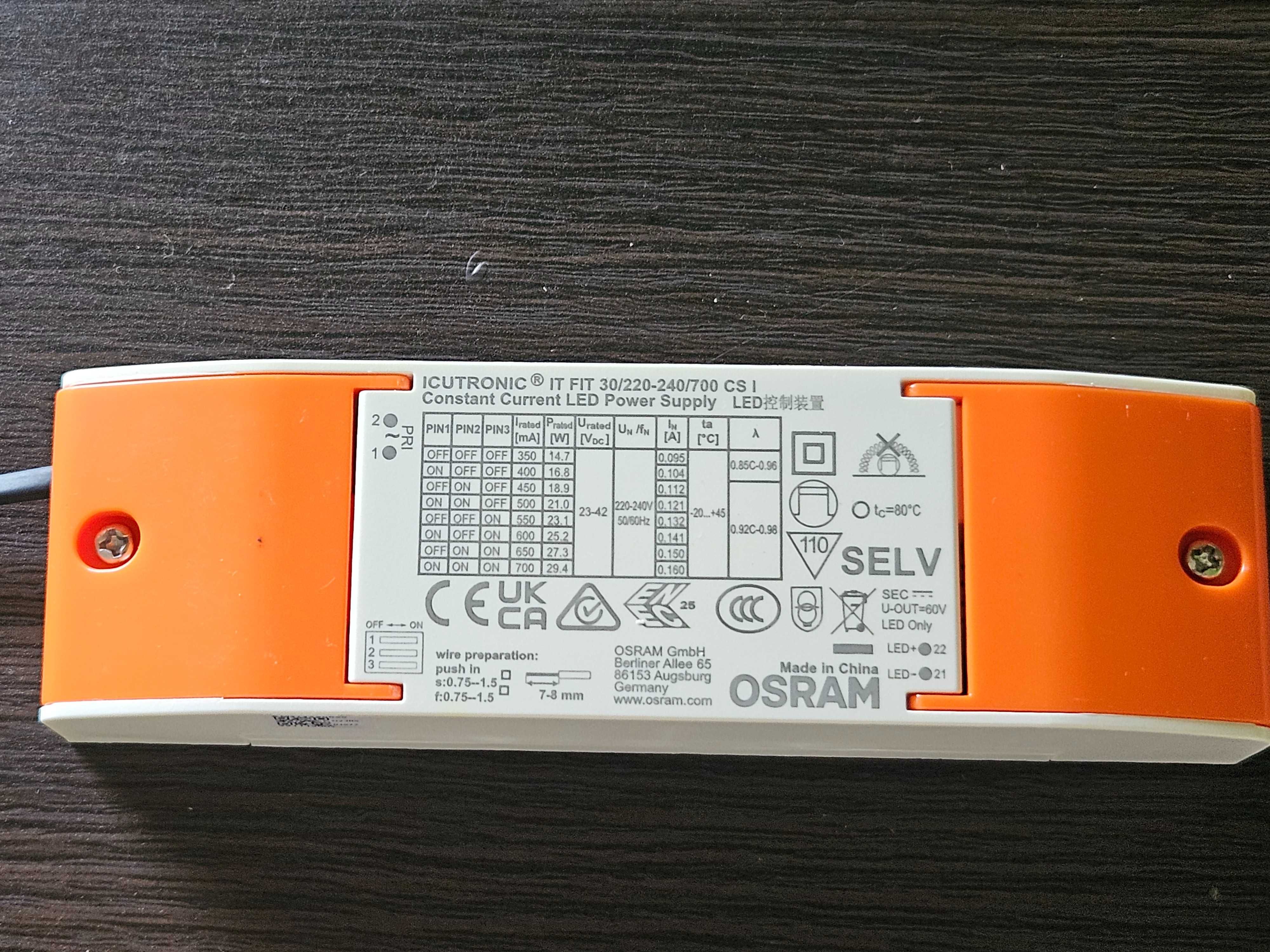 Zasilacz LED OSRAM Icutronic IT FIT 30/220-240/700 CS I 60V