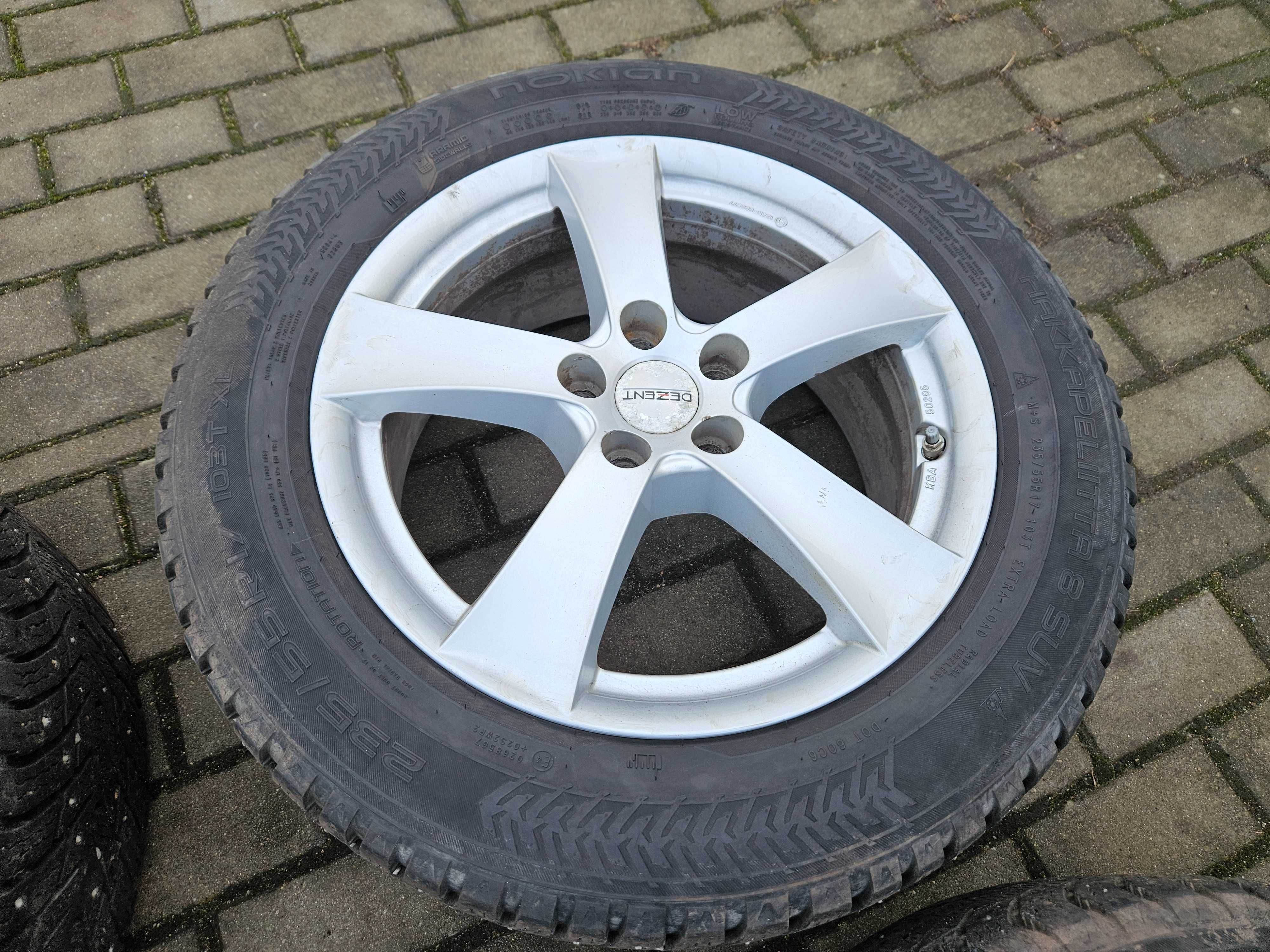 Koła felgi 17 opony zimowe 235/55/17 5x108 Ford bdb stan K61