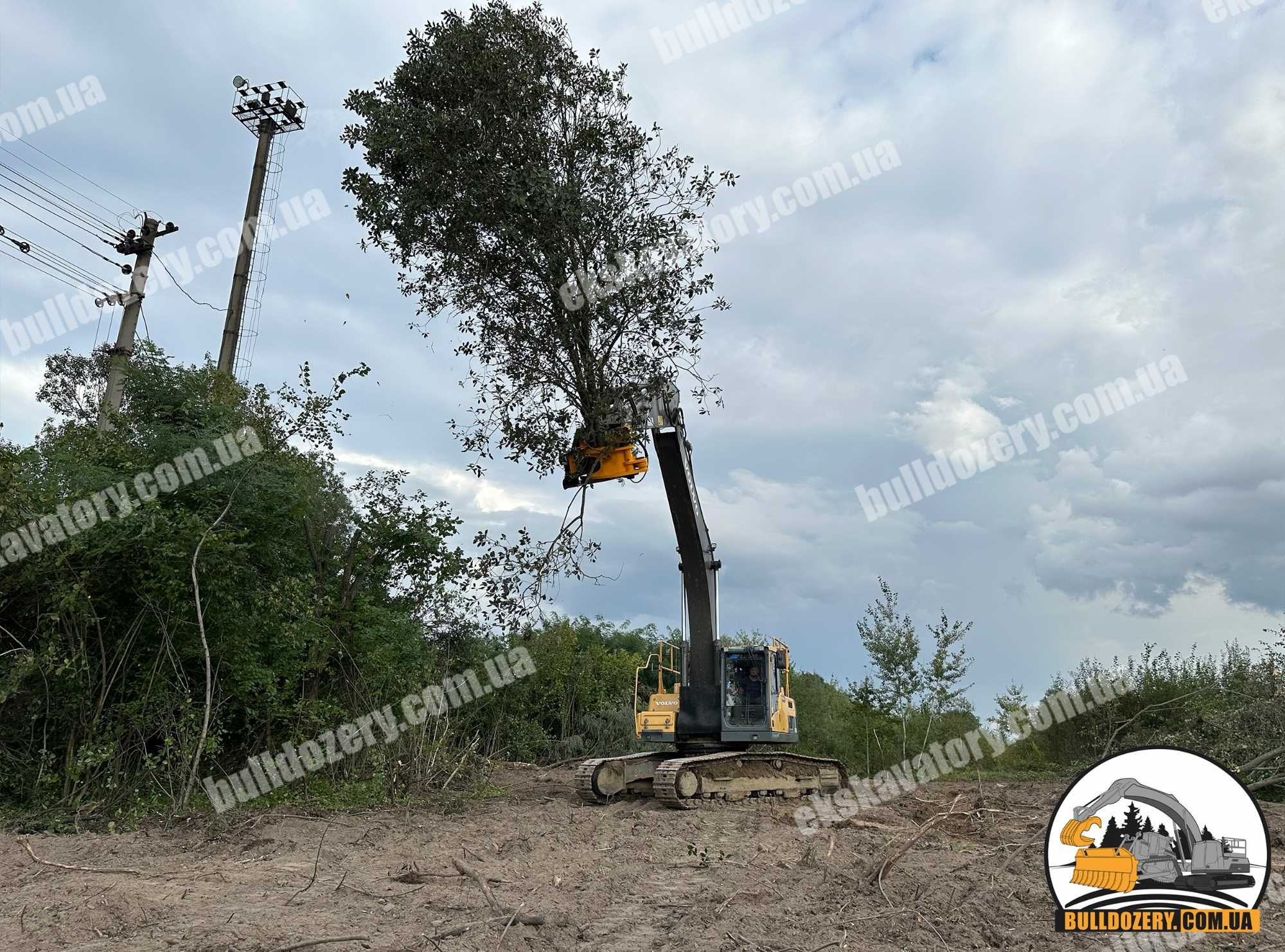 Розліснення, садів, чагарників екскаватором. Викорчовувач дерев ,пнів.