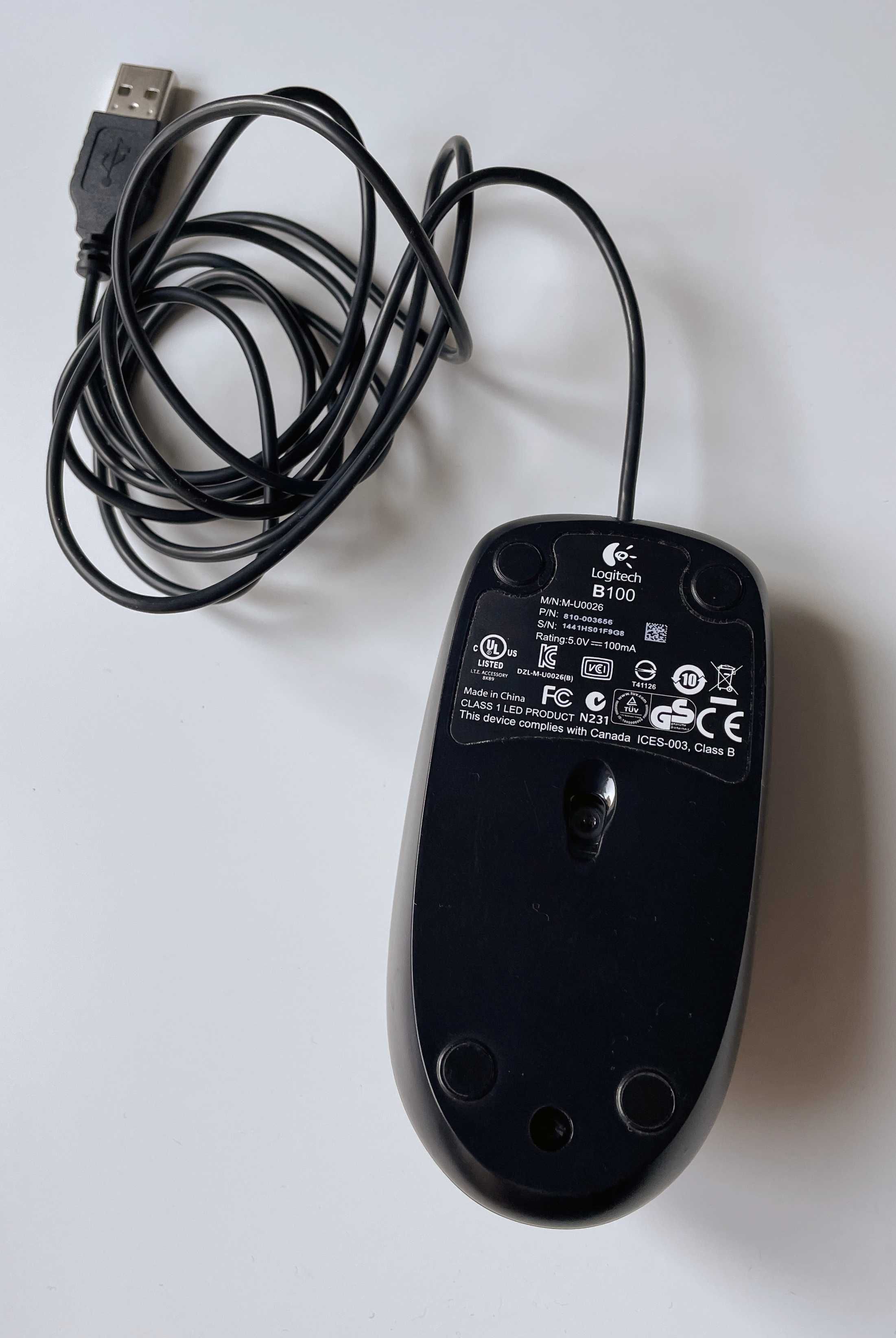 Logitech B100 - myszka przewodowa, czarna