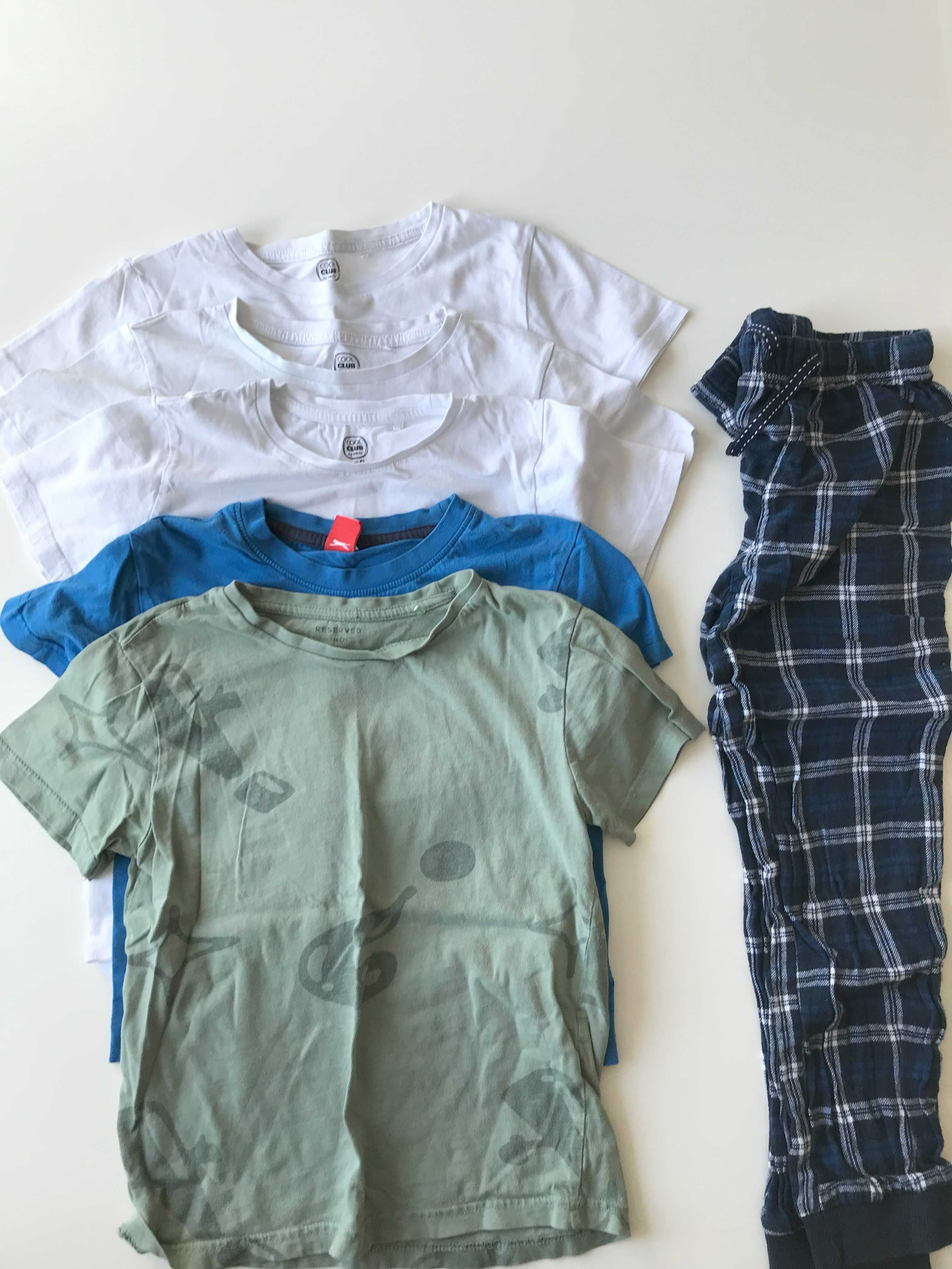 Pakiet spodnie koszulki dla chłopca 122-140