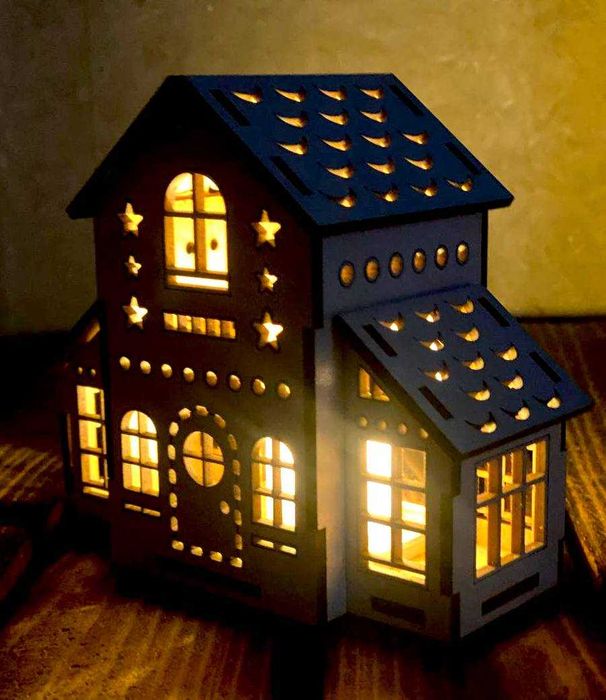 Казковий будиночок-нічник. підсвічник, різдвяна прикраса