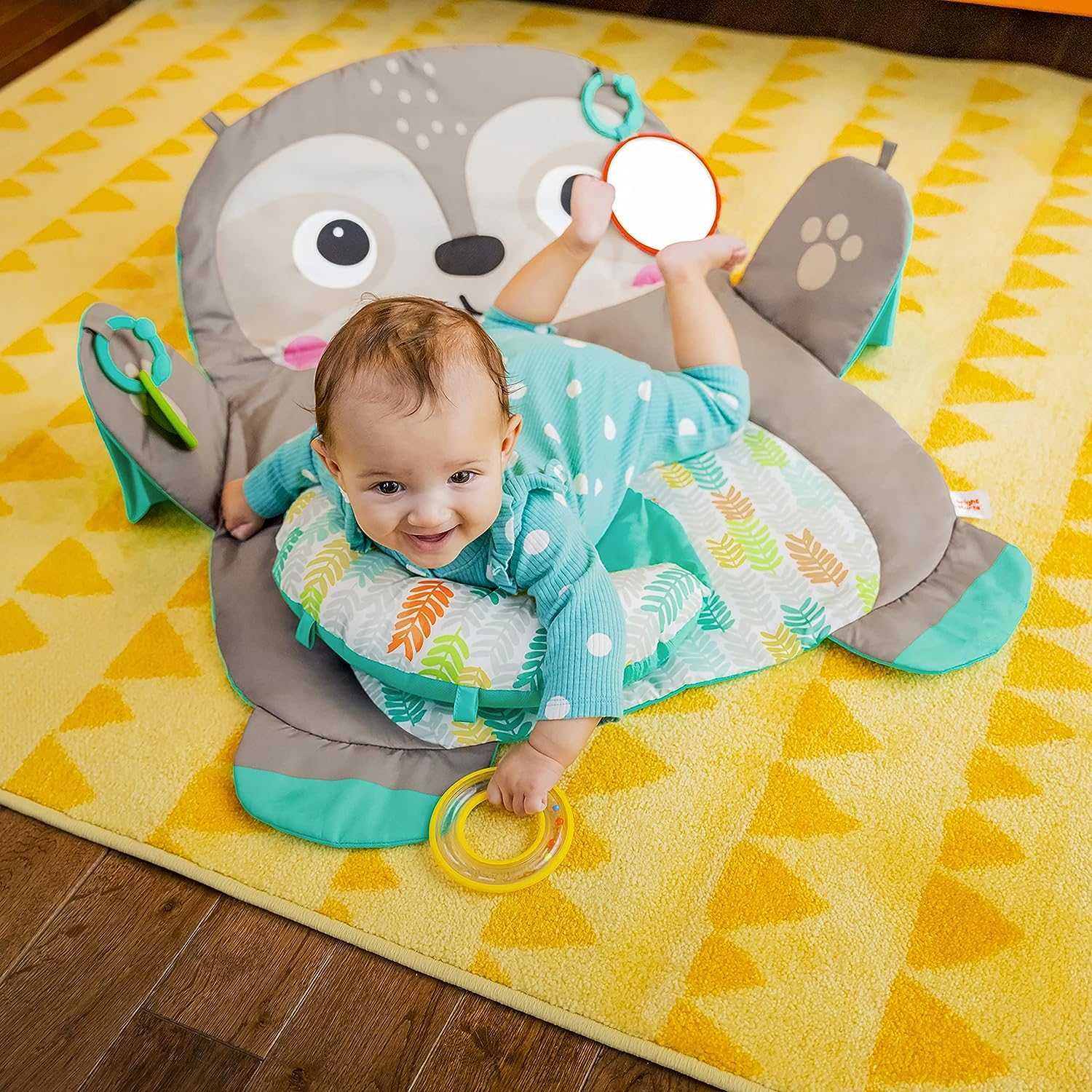 Mata Edukacyjna XL Bright Starts Tummy Time Leniwiec NOWA