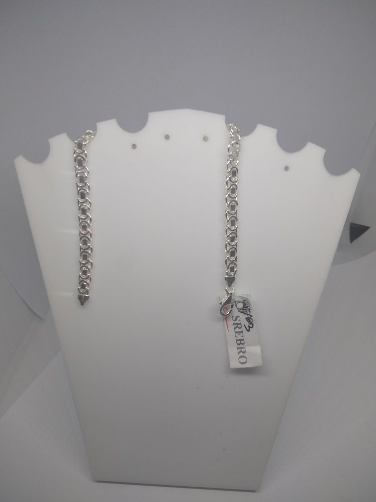Srebrna bransoletka splot euro srebro 925 długość 20cm