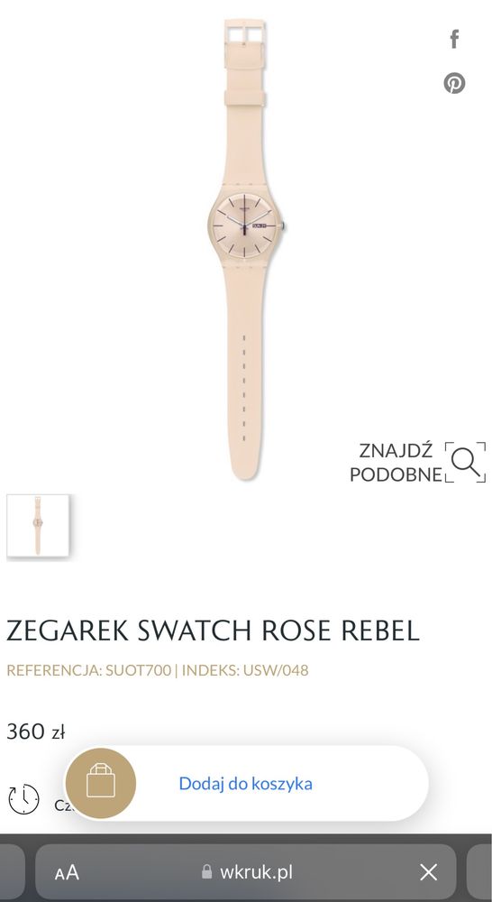 Nowy zegarek swatch rose rebel