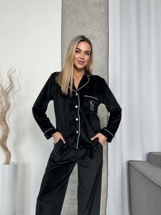 Женская пижама Victoria Secret велюровая рубашка и брюки Кофта и штаны