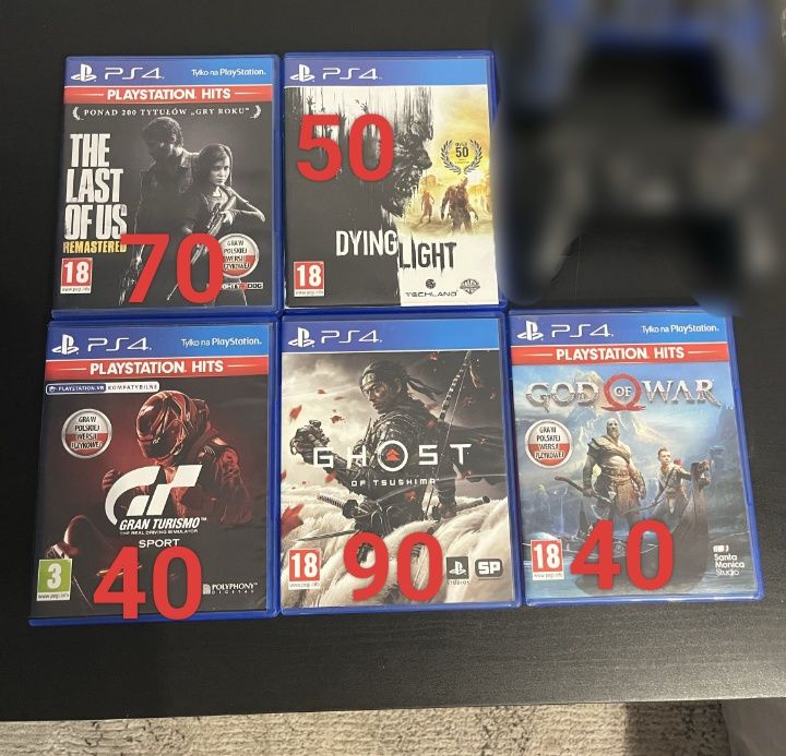 Gry ps4 last of us, ghost of tsushima, dying light,god of war,GT Sport